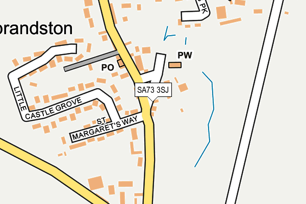 SA73 3SJ map - OS OpenMap – Local (Ordnance Survey)