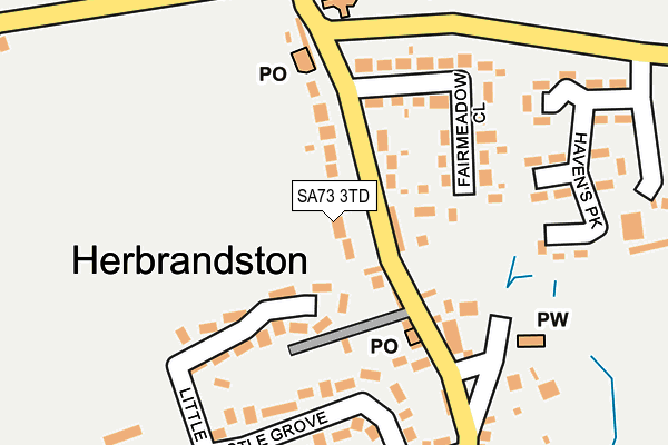 SA73 3TD map - OS OpenMap – Local (Ordnance Survey)