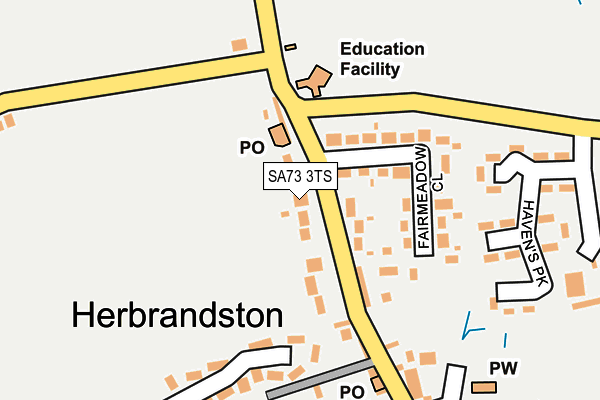 SA73 3TS map - OS OpenMap – Local (Ordnance Survey)