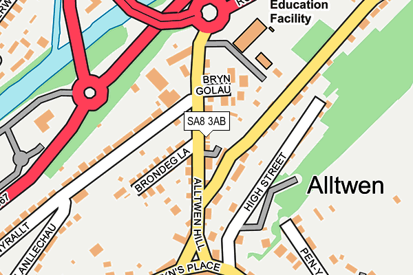SA8 3AB map - OS OpenMap – Local (Ordnance Survey)