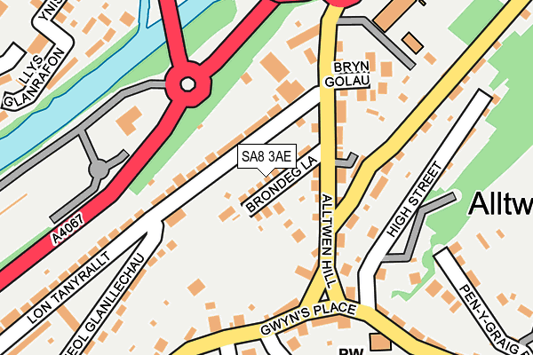 SA8 3AE map - OS OpenMap – Local (Ordnance Survey)