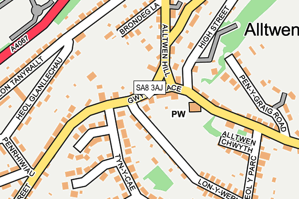 SA8 3AJ map - OS OpenMap – Local (Ordnance Survey)