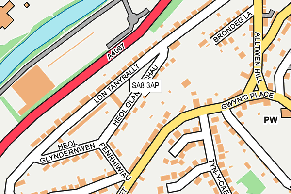 SA8 3AP map - OS OpenMap – Local (Ordnance Survey)