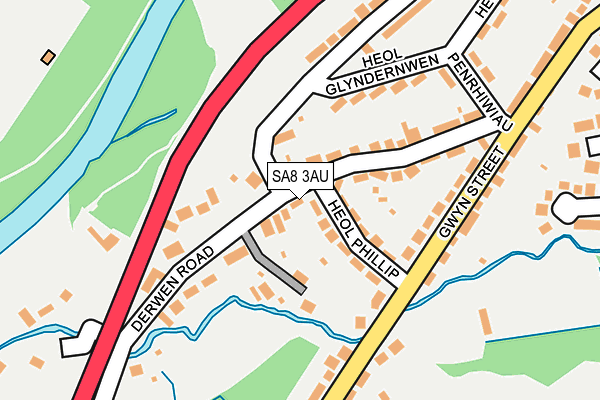 SA8 3AU map - OS OpenMap – Local (Ordnance Survey)