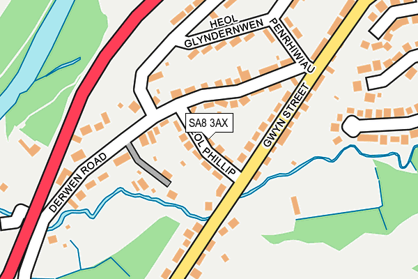 SA8 3AX map - OS OpenMap – Local (Ordnance Survey)