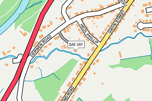 SA8 3AY map - OS OpenMap – Local (Ordnance Survey)