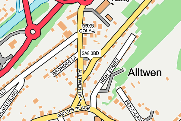 SA8 3BD map - OS OpenMap – Local (Ordnance Survey)