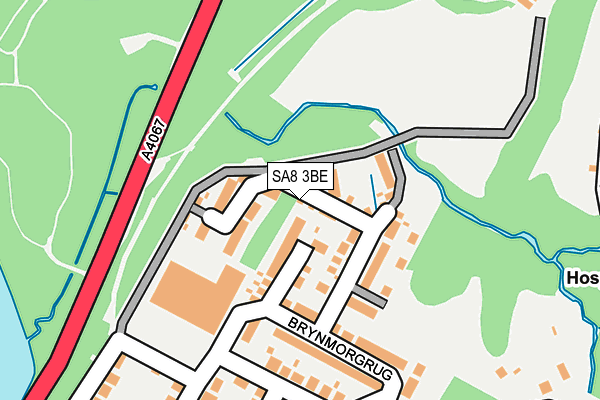 SA8 3BE map - OS OpenMap – Local (Ordnance Survey)