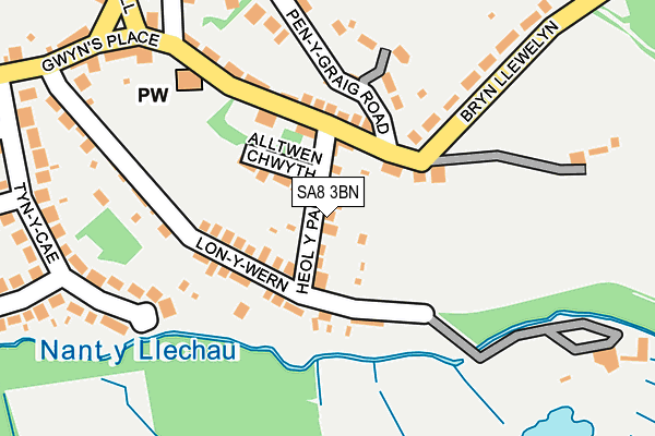 SA8 3BN map - OS OpenMap – Local (Ordnance Survey)