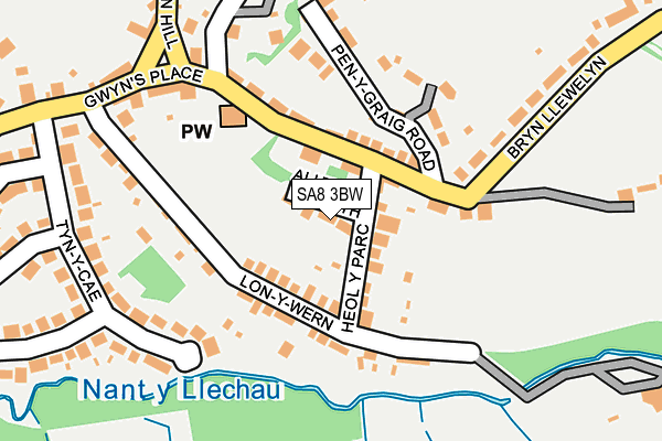 SA8 3BW map - OS OpenMap – Local (Ordnance Survey)