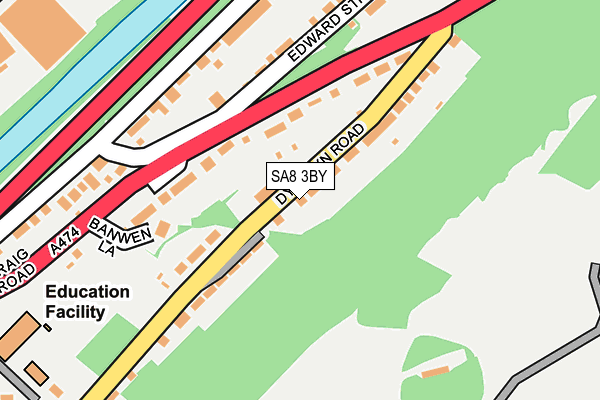 SA8 3BY map - OS OpenMap – Local (Ordnance Survey)