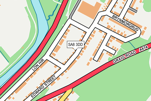 SA8 3DD map - OS OpenMap – Local (Ordnance Survey)