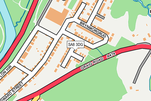 SA8 3DG map - OS OpenMap – Local (Ordnance Survey)