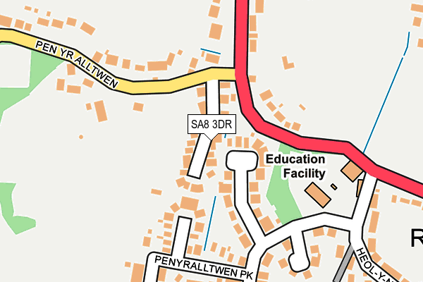 SA8 3DR map - OS OpenMap – Local (Ordnance Survey)