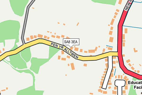 SA8 3EA map - OS OpenMap – Local (Ordnance Survey)