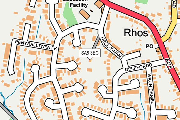 SA8 3EG map - OS OpenMap – Local (Ordnance Survey)
