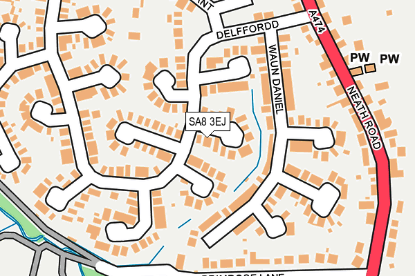 SA8 3EJ map - OS OpenMap – Local (Ordnance Survey)