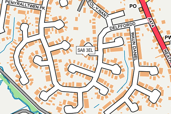 SA8 3EL map - OS OpenMap – Local (Ordnance Survey)