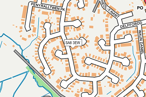 SA8 3EW map - OS OpenMap – Local (Ordnance Survey)
