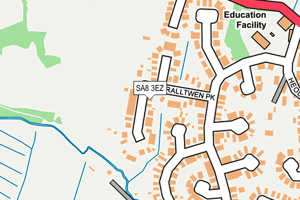 SA8 3EZ map - OS OpenMap – Local (Ordnance Survey)