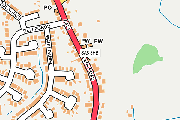 SA8 3HB map - OS OpenMap – Local (Ordnance Survey)
