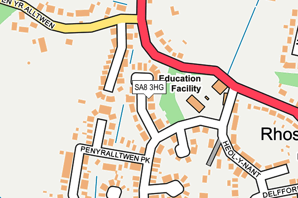 SA8 3HG map - OS OpenMap – Local (Ordnance Survey)