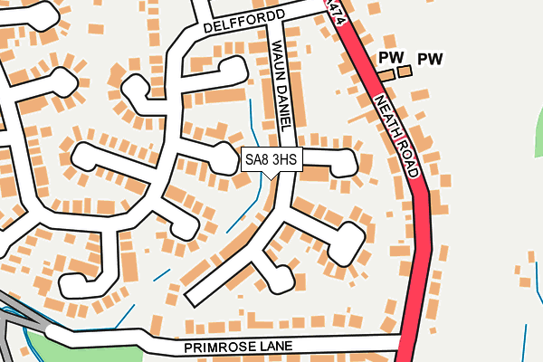 SA8 3HS map - OS OpenMap – Local (Ordnance Survey)