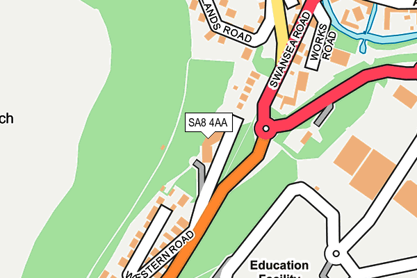 SA8 4AA map - OS OpenMap – Local (Ordnance Survey)