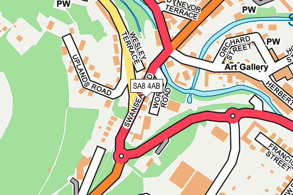 SA8 4AB map - OS OpenMap – Local (Ordnance Survey)