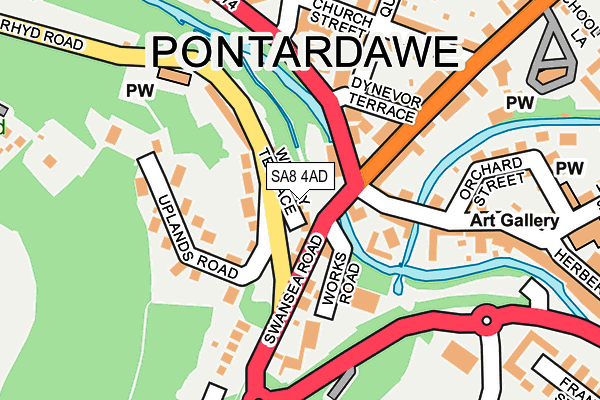 SA8 4AD map - OS OpenMap – Local (Ordnance Survey)