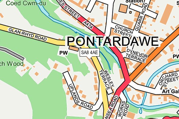 SA8 4AE map - OS OpenMap – Local (Ordnance Survey)