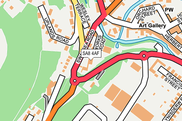 SA8 4AF map - OS OpenMap – Local (Ordnance Survey)