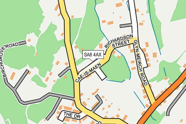 SA8 4AX map - OS OpenMap – Local (Ordnance Survey)