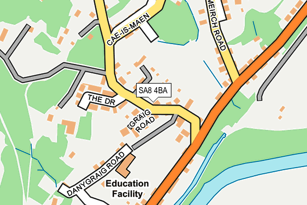 SA8 4BA map - OS OpenMap – Local (Ordnance Survey)