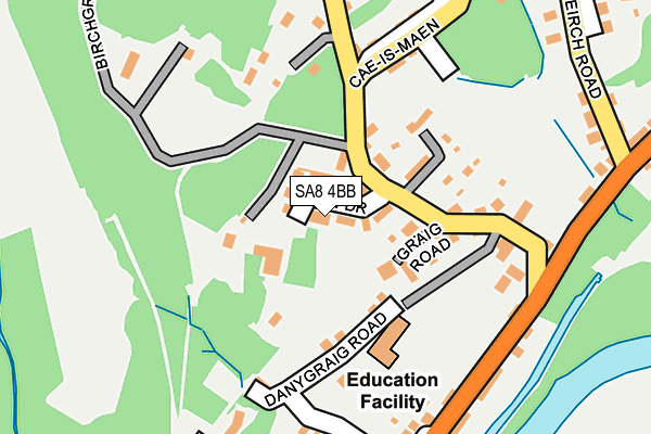 SA8 4BB map - OS OpenMap – Local (Ordnance Survey)