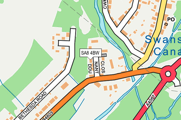 SA8 4BW map - OS OpenMap – Local (Ordnance Survey)