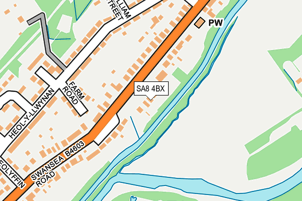 SA8 4BX map - OS OpenMap – Local (Ordnance Survey)