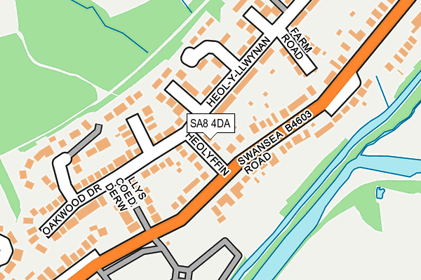 SA8 4DA map - OS OpenMap – Local (Ordnance Survey)