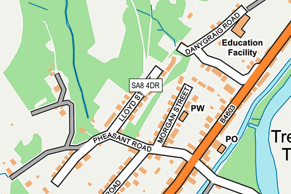 SA8 4DR map - OS OpenMap – Local (Ordnance Survey)