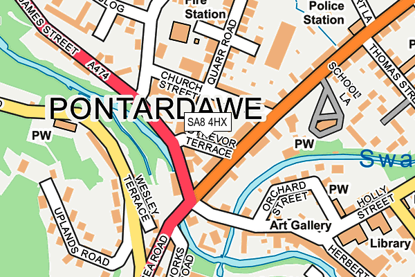 SA8 4HX map - OS OpenMap – Local (Ordnance Survey)