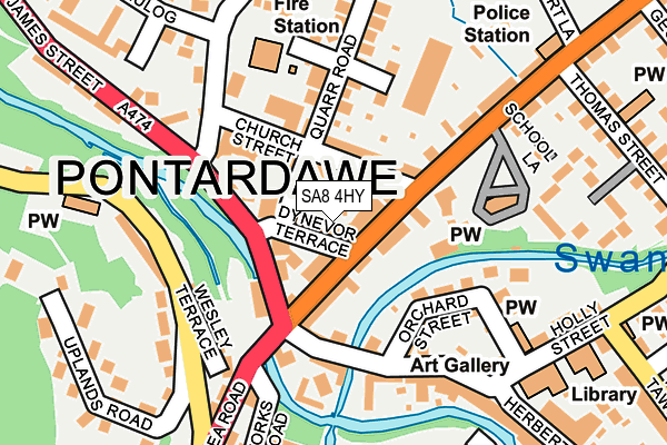 SA8 4HY map - OS OpenMap – Local (Ordnance Survey)