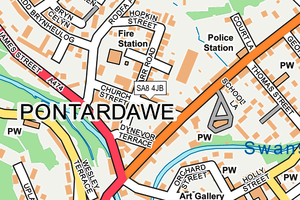 SA8 4JB map - OS OpenMap – Local (Ordnance Survey)