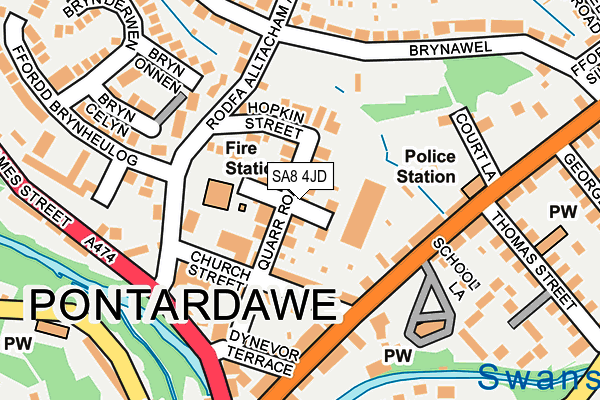 SA8 4JD map - OS OpenMap – Local (Ordnance Survey)