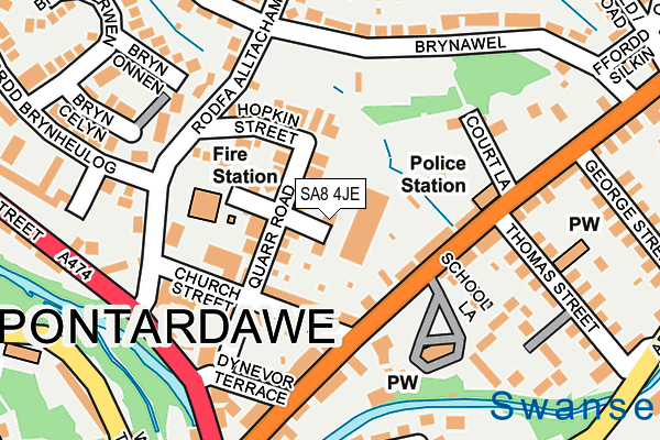 SA8 4JE map - OS OpenMap – Local (Ordnance Survey)