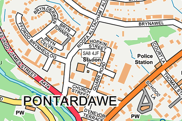 SA8 4JF map - OS OpenMap – Local (Ordnance Survey)