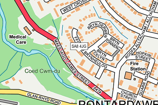 SA8 4JG map - OS OpenMap – Local (Ordnance Survey)