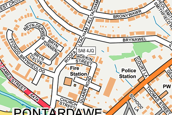 SA8 4JQ map - OS OpenMap – Local (Ordnance Survey)