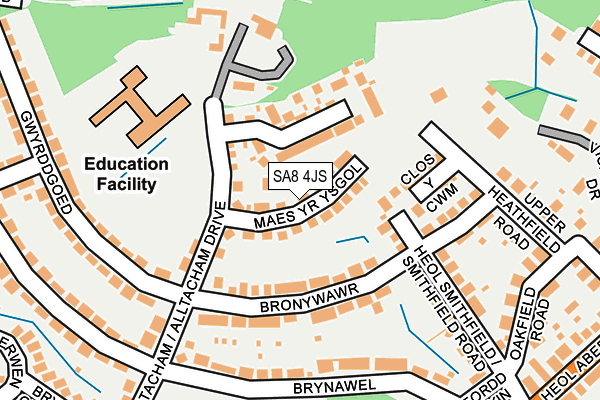 SA8 4JS map - OS OpenMap – Local (Ordnance Survey)