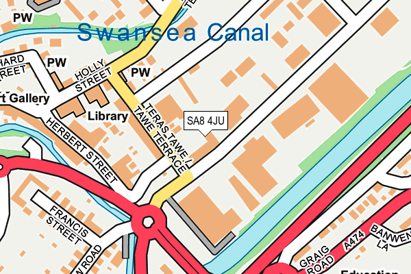 SA8 4JU map - OS OpenMap – Local (Ordnance Survey)