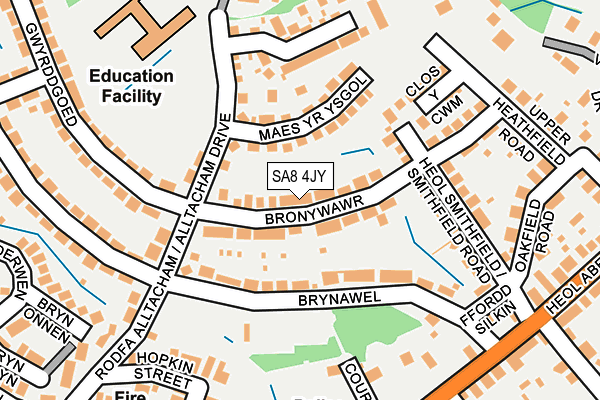 SA8 4JY map - OS OpenMap – Local (Ordnance Survey)